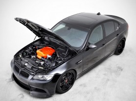 BMW M3 Sedan with the bonnet open
